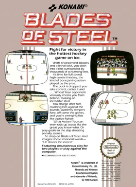 Blades of Steel (Europe) (Virtual Console) box cover back